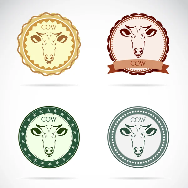 Set of vector cow label Royalty Free Stock Illustrations