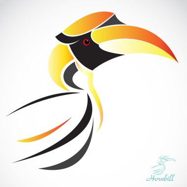 Vector image of an hornbill clipart