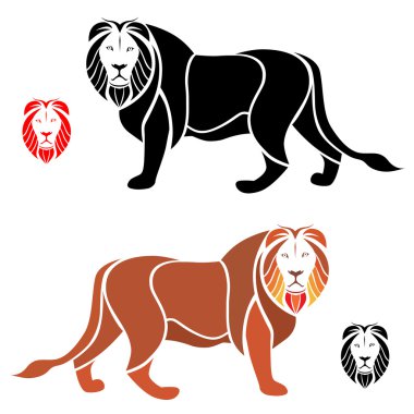 Beyaz bir arka planda - aslan vektör