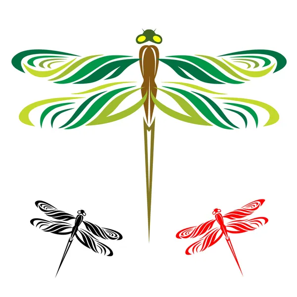 Las libélulas son tres alas — Vector de stock