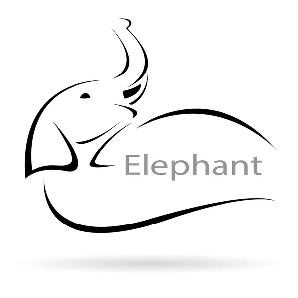 Immagine vettoriale di un elefante — Vettoriale Stock