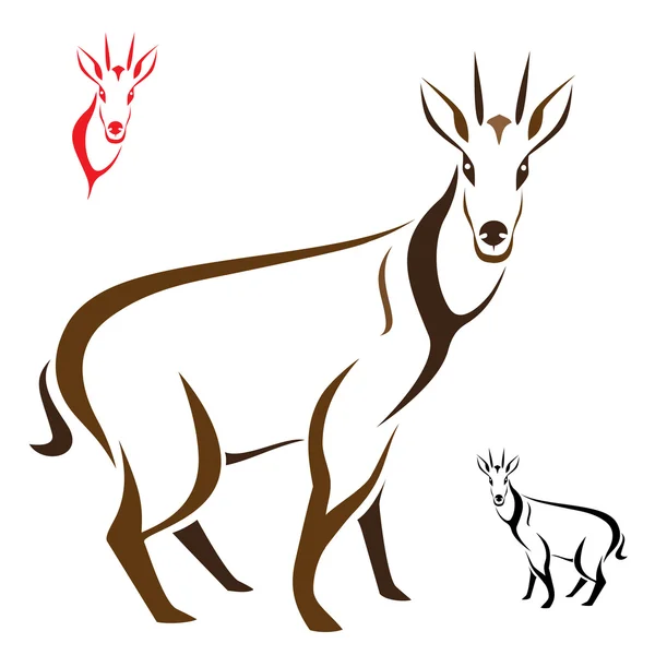 Silueta goral — Vector de stock