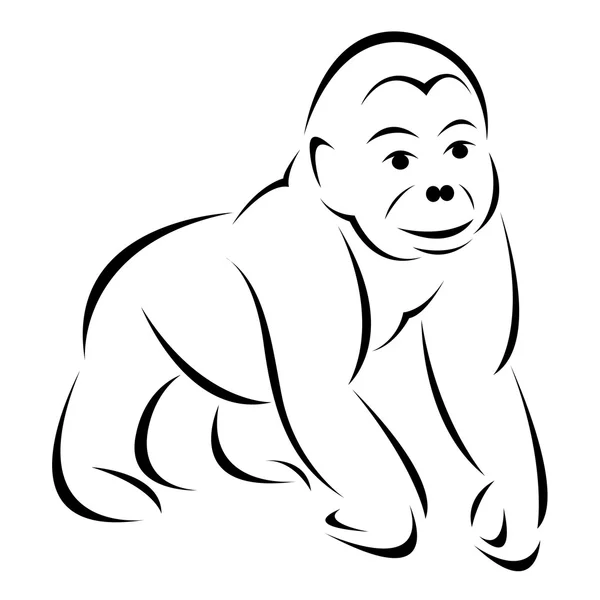 Imagem vetorial de um gorila — Vetor de Stock