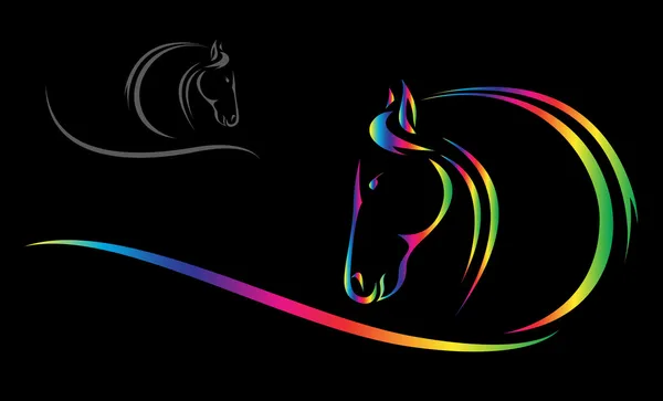 Cabeza vectorial de caballo — Vector de stock