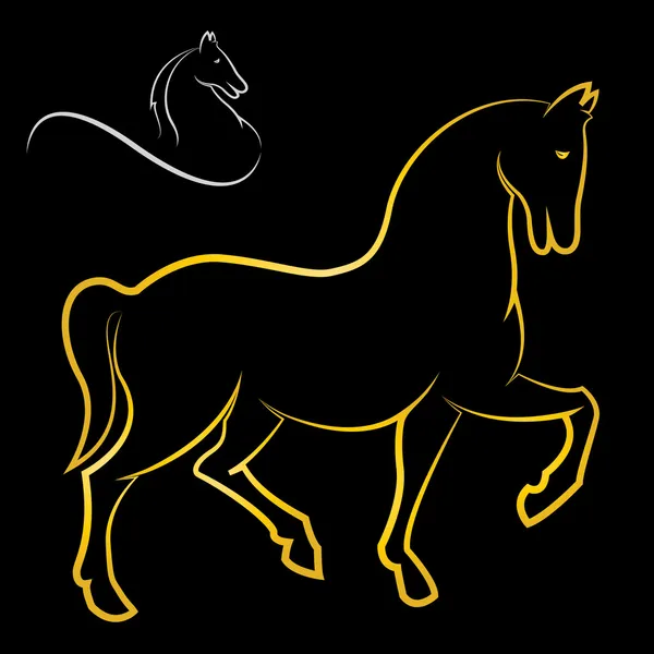 Immagine vettoriale di un cavallo su sfondo bianco — Vettoriale Stock
