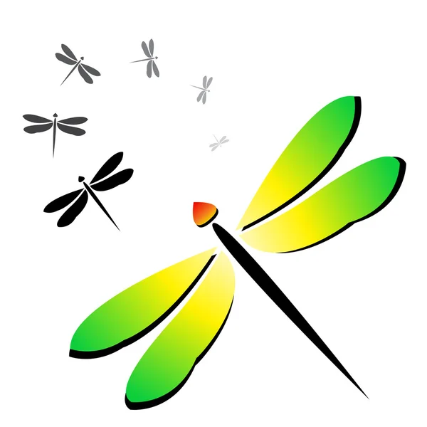 Vector image of an dragonfly — Stock Vector