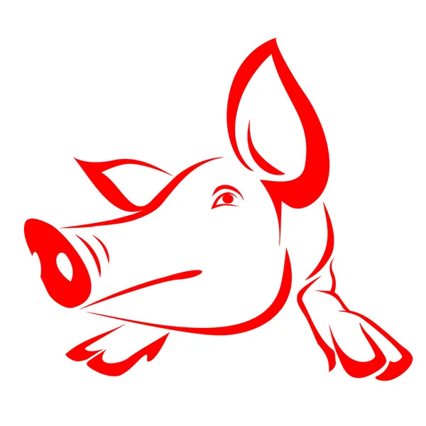 Czerwona świnia — Wektor stockowy