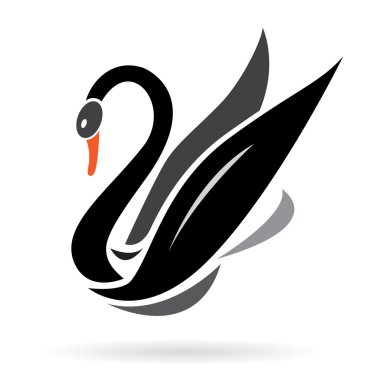 Vector image of swans clipart