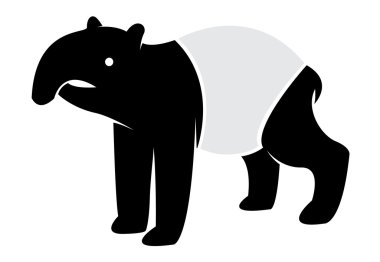 Vector image of an tapir clipart