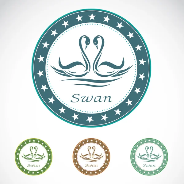 Set of vector swan label — Stock Vector
