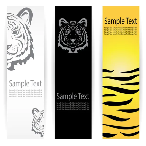 Tiger banners . — Stock Vector