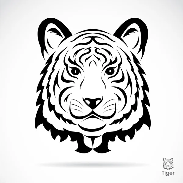 Siluet kepala harimau - Stok Vektor