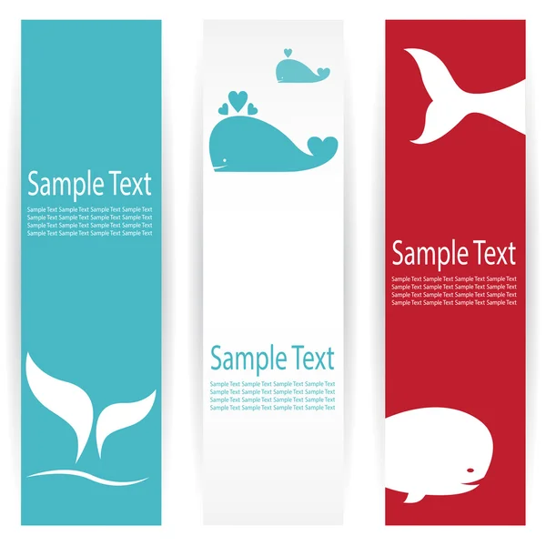 Whale banners . — Stock Vector