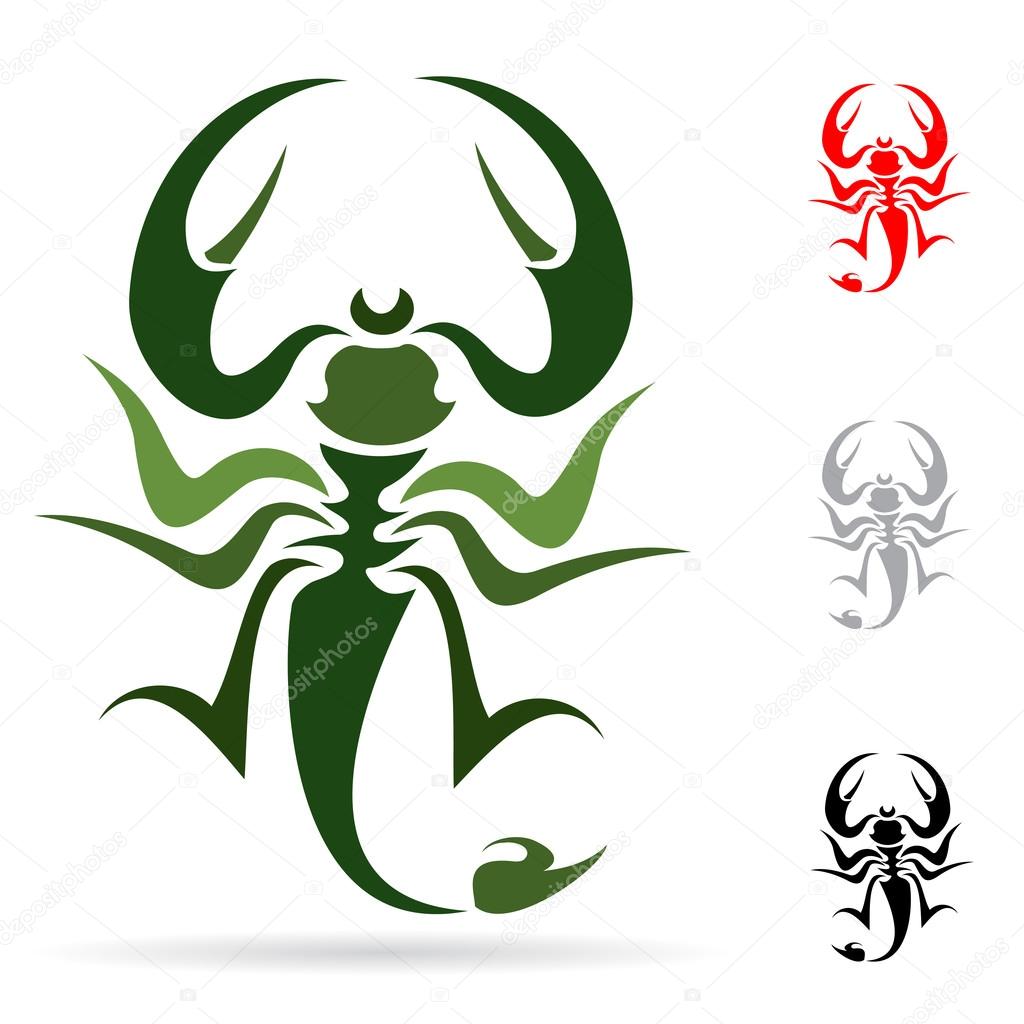 Tattoo in the form of the stylized scorpion