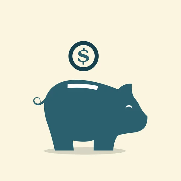 Vector afbeelding van een piggy bank — Stockvector