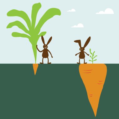 Rabbit and carrot clipart