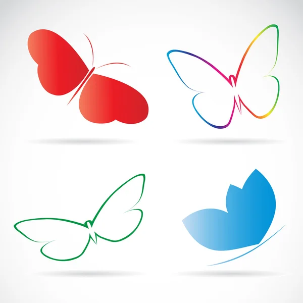 Vector group of butterflies — Stock Vector