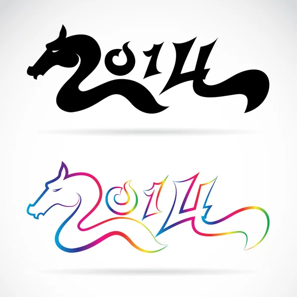 Лошадь на Новый 2014 год - год лошади — стоковый вектор