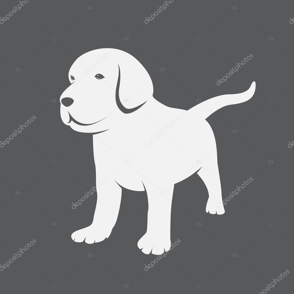 Vector image of an Labrador puppies