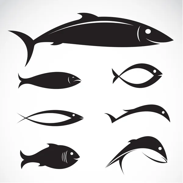 Set of vector fish icons — Stock Vector