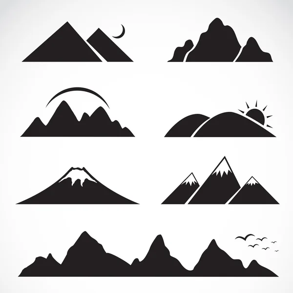 Conjunto de iconos de montaña — Vector de stock