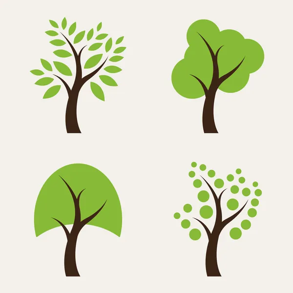 Set of tree icons — Stock Vector