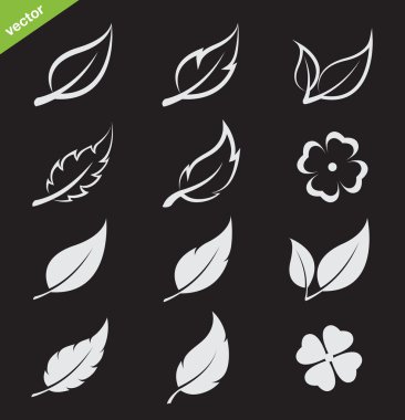 Vector leaves icon set  clipart