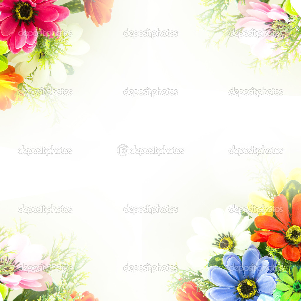 Flower background.  Fake flowers 