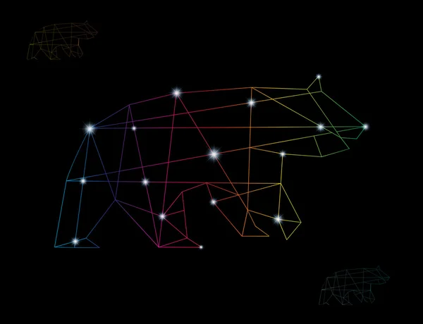 多角形、熊のベクトル画像 — ストックベクタ