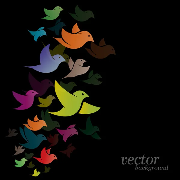 Bird design on black background — Stock Vector