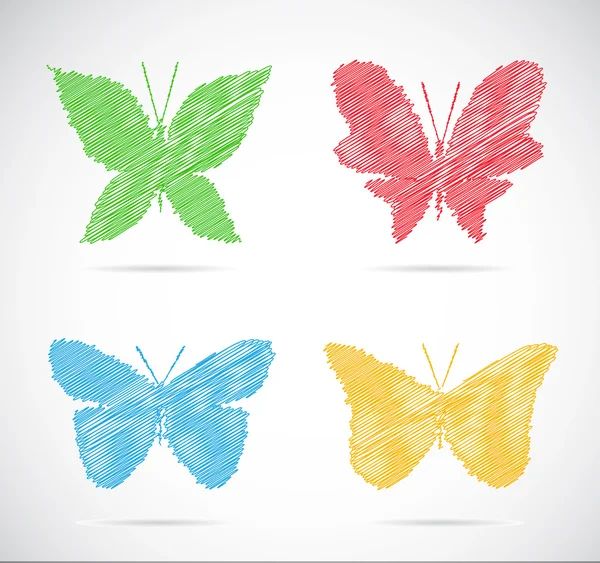 向量组的蝴蝶 — 图库矢量图片