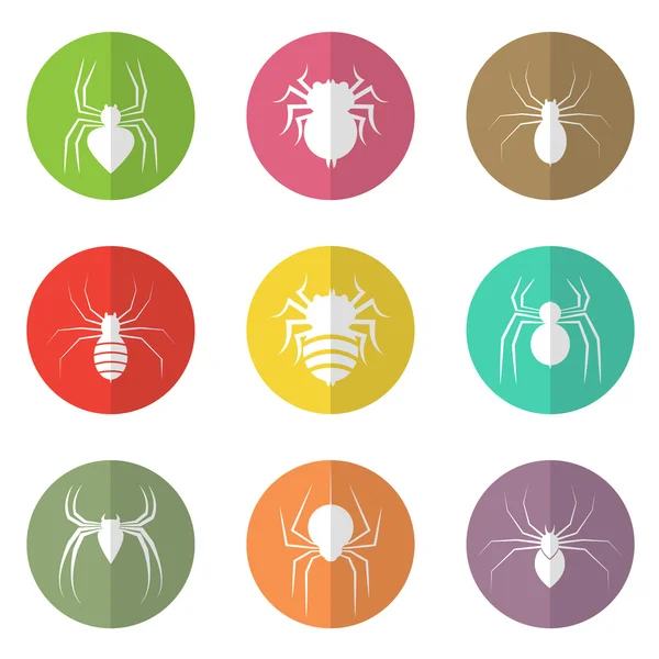 Groupe vectoriel d'araignée dans le cercle — Image vectorielle