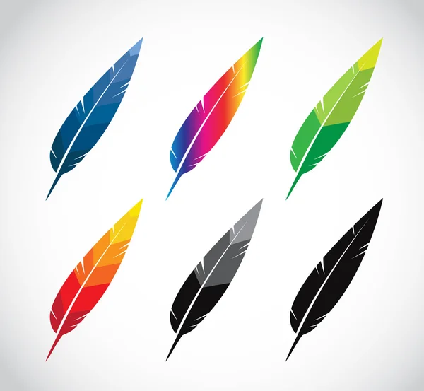 Vector group of feather — Stock Vector