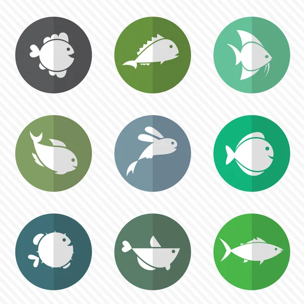 Διάνυσμα ομάδα ψαριών στον κύκλο — Διανυσματικό Αρχείο