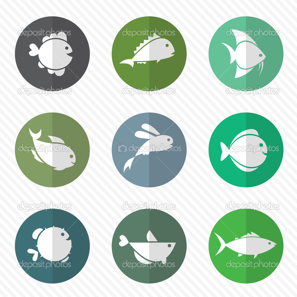 Vector group of fish in the circle Stock Vector by ©yod67 47811007