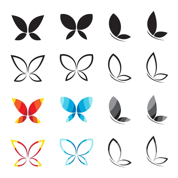 Vektorgruppe des Schmetterlings — Stockvektor