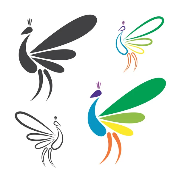 Imagen vectorial del diseño del pavo real — Vector de stock