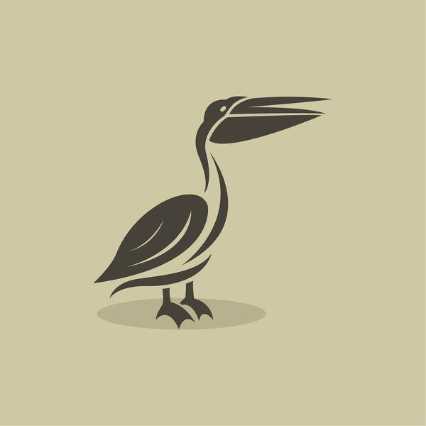 Vector image of an billed stork