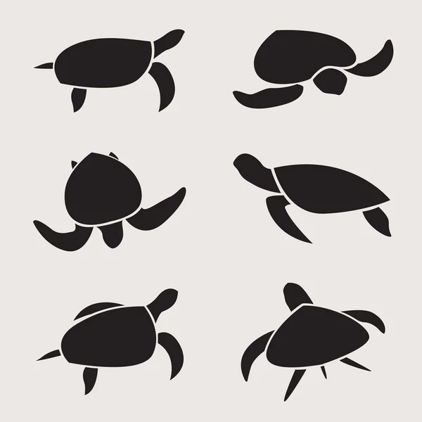 Gruppo vettoriale di tartarughe — Vettoriale Stock