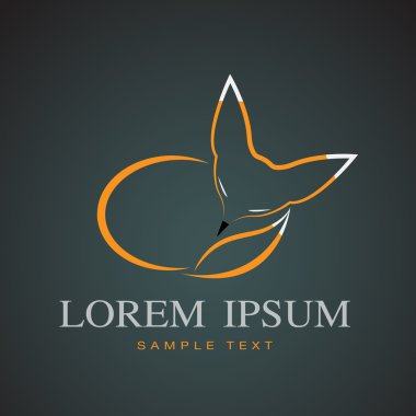 Uyuyan turuncu tilkinin vektör görüntüsü. 