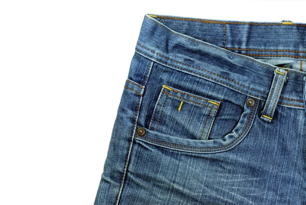 Denim zak closeup - textuur achtergrond van jeans — Stockfoto