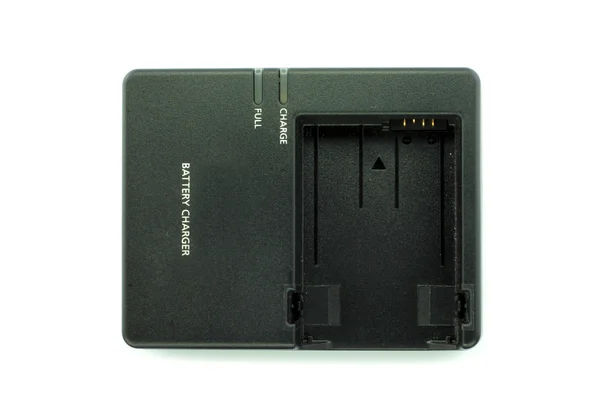 Camera batterijoplader geïsoleerd op wit — Stockfoto