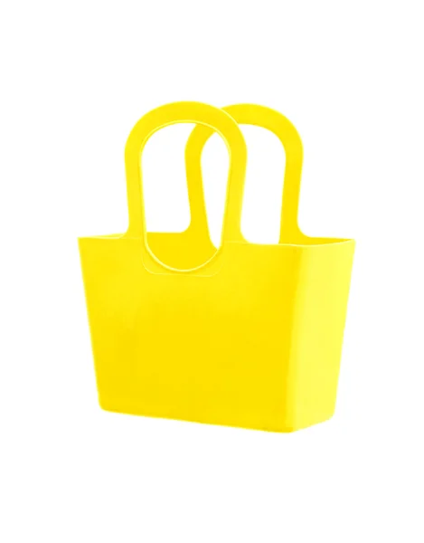 Yellow plastic bag isolated on white — Stock Photo, Image