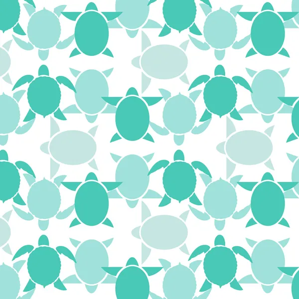 Seamless wallpaper blue turtle. Vector illustration — Stock Vector