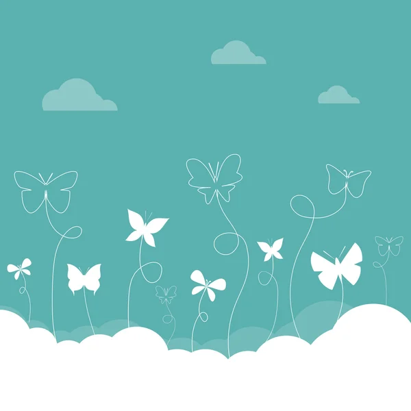 Group of butterflies flying in the sky. — Stock Vector