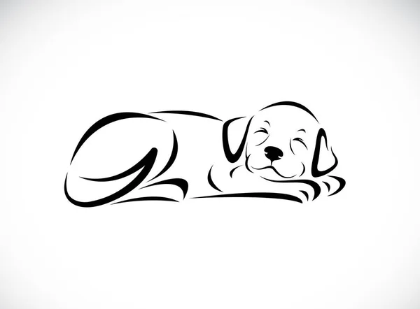 Вектор Дизайна Спящей Собаки Белом Фоне Простая Редактируемая Векторная Иллюстрация — стоковый вектор