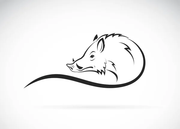 白い背景にイノシシの頭のデザインのベクトル 野生動物 編集しやすいレイヤーベクトルイラスト — ストックベクタ