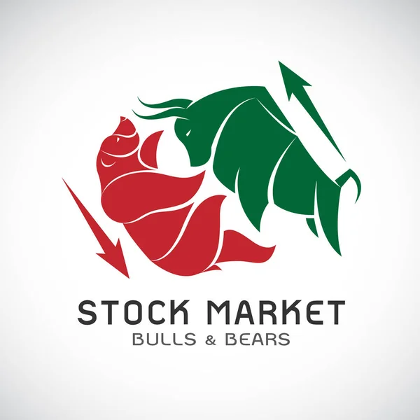 Vektor För Tjur Och Bära Symboler För Aktiemarknadens Trender Aktiemarknad — Stock vektor
