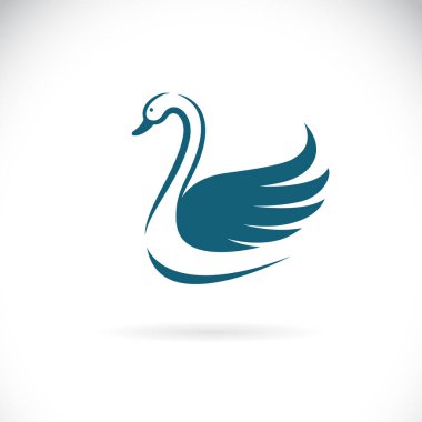 Beyaz arkaplanda kuğu tasarımı taşıyıcısı. Kolay düzenlenebilir vektör çizimi. Vahşi Hayvanlar.