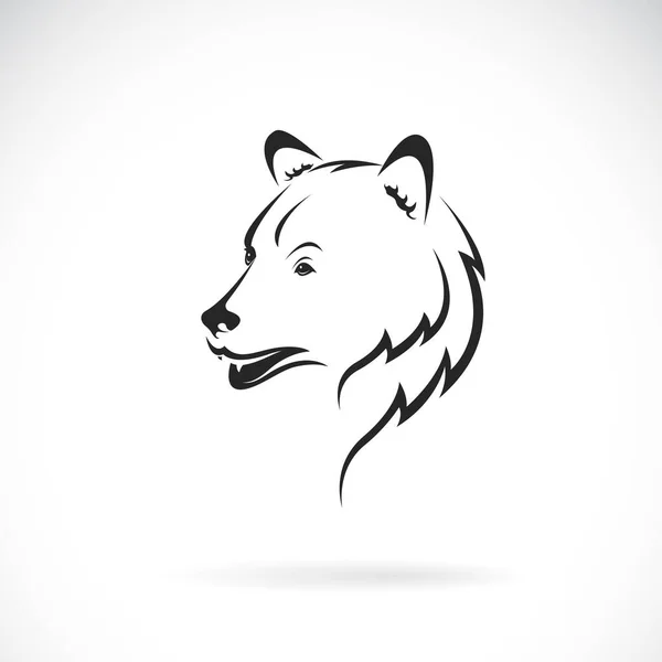 Vektor Designu Medvědí Hlavy Bílém Pozadí Divoká Zvířata Jednoduchá Upravitelná — Stockový vektor